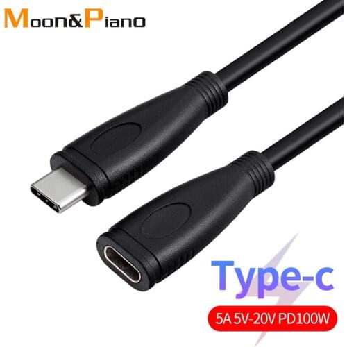 3.1 Type-c Extension Cable 5A 5V 20V PD100W Type c to Type c Male to Female Fast Charging Cord 0.2m 0.5m 1m 2m 3m