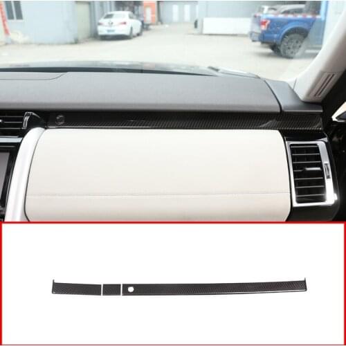 3PCS Carbon fiber Style ABS Plastic Co-pilot Decorate Strips Trim For Land Rover Discovery 5 LR5 2017-2020 L462 Auto Accessories