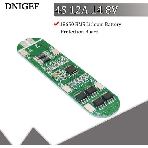4S 12A 18650 BMS Lithium Battery Protection Board 14.8V 16.8V 4 Cells Li-ion Lipo Polymer Charger Protection PCM/PCB Module