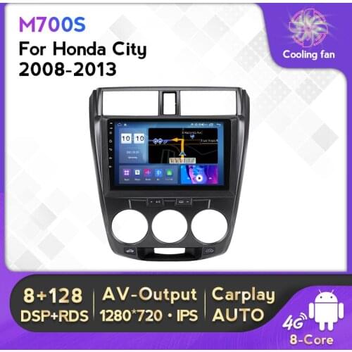 Car DVD Player Android 10 6G RAM Carpaly HD 1280*720 For Honda City 2008 2009 2010 2011 2012 2013 Car Multiemdia Radio Player