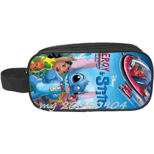 Disney Cases Pencil Bag Children School Case Stitch Stationay Bag Boys Girls Pencil Box School Supplies
