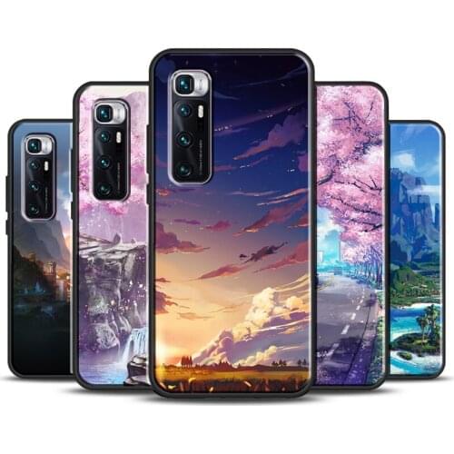 Anime Natural Landscape Case For Xiaomi POCO X3 NFC F2 Pro F1 Mi Note 10 Lite Mi 10 Ultra 9T Pro 9SE 9 8 A3 Mix3
