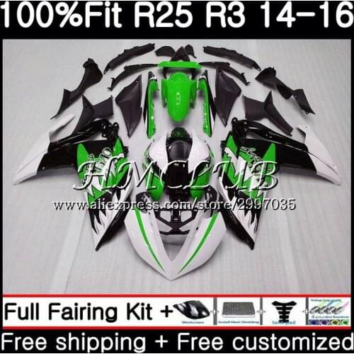Injection For YAMAHA YZF-R3 YZFR25 2014 2015 2016 2017 10HC.8 YZF-R25 YZF R3 R25 R 25 YZFR3 14 15 16 17 Fairing kit Shark fish