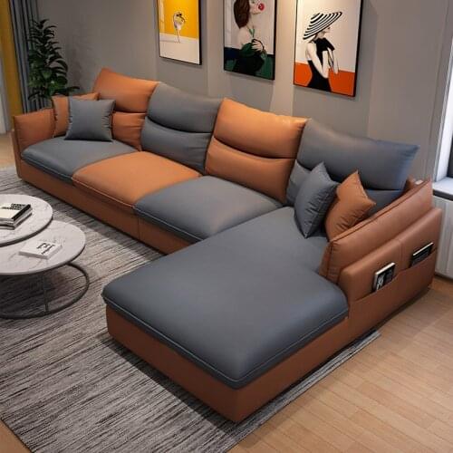 Science and Technology northern Europe simple modern size apartment living room integrated corner type cloth sofa