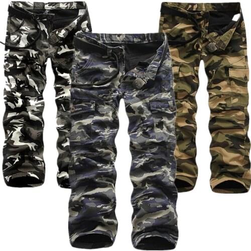 Camouflage Mens Cargo Pants Male 2020 Casual Camo Multi Pockets Military Tactical Hip Hop Joggers Streetwear Pantalon Homme