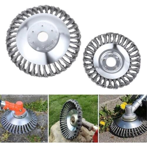 Steel Wire Wheel Brush Grass Trimmer Head Fits for Straight-Shaft Garden Pole Tools Products Trimmer Models