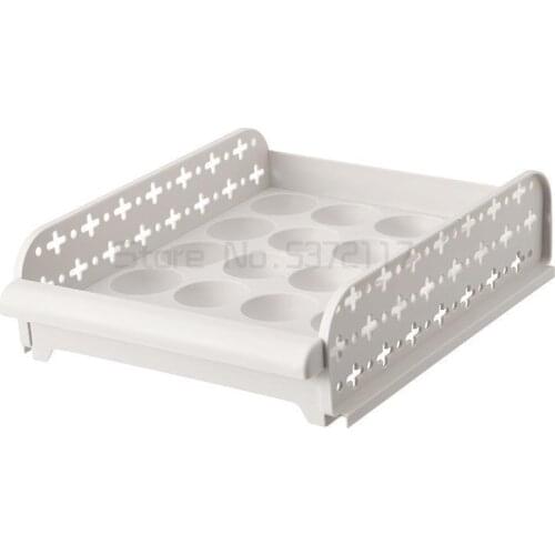 Refrigerator egg box household kitchen fresh keeping storage can be overlapped with drawer type anti falling egg storage rack