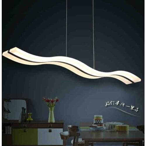 Creative Modern Acrylic Wavy LED Dining Chandelier Restaurant bedroom study aisle chandelier Commercial place Lighting fixture
