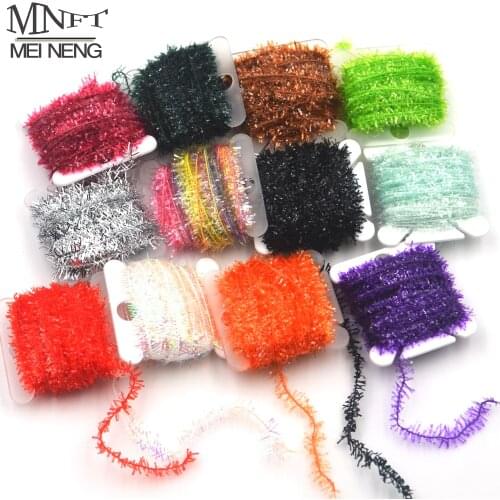 MNFT 9 Colors 18Cards 180M / Lot Fly Fishing Tinsel Chenille Crystal Flash Set Fly Tying DIY Flies Flying Fishing Material L180