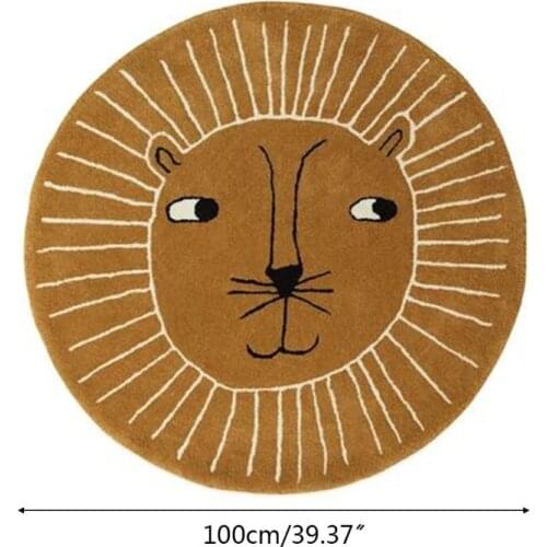 Cartoon Lion Baby Play Mat Crawling Soft Pad Newborn Game Rug Round Floor Carpet 97BC