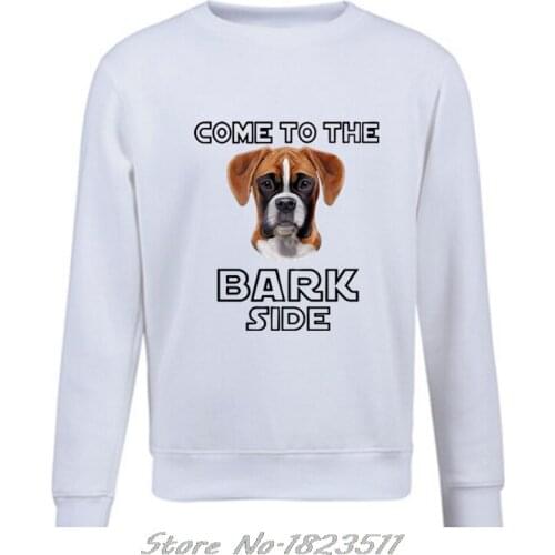 Men Sweatshirt Autumn Winter Casual Boxer Dog Hoodie Come To The Bark Side - Dark Side We Have Cookies Fashion pullover Jacket