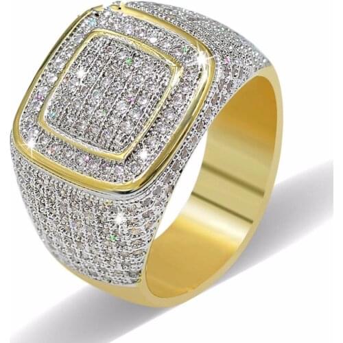 Hip Hop Micro Pave Diamond Stones All Iced Out Bling Ring Big Luxury 925 Sterling silver Rings for Men Jewelry gift size 8-13