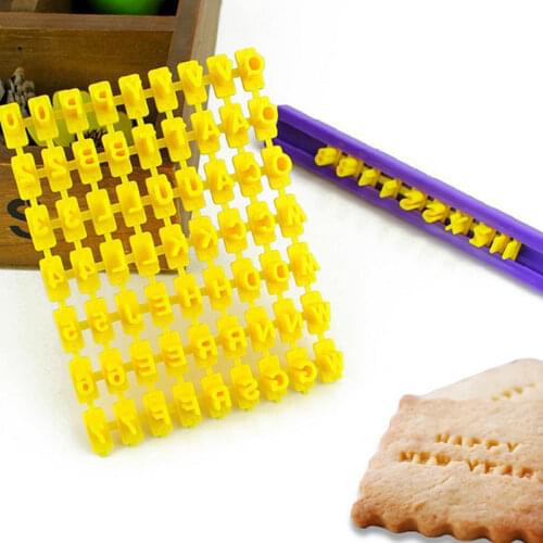 DIY Letter Number Alphabet Cookie Press Impress Biscuit Stamp Embosser Cutter Fondant Mould Cake Baking Molds Tools