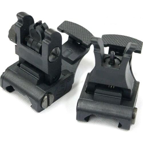 Hunting AR15 M16 Front and Rear Sight Set Rapid Transition Polymer Flip up Sights with Picatinny Rail for 1913 Handguards Black
