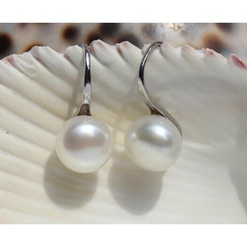 Wholesale good 3pc 10-11MM White Pink Purple aquaculture Pearl Earring Silver hook earrings for women sterling-silver-jewelry