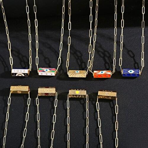 Vintage Evil Eye Gold Color Pendant Necklaces For Women Personality Classic Handmade Choker Necklace Wedding Fashion Jewelry