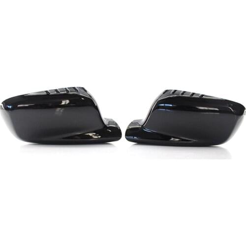 Pair Left+Right Gloss Black Door Mirror Wing Cover Cap For BMW E46 2-Door Cpupe / E65 E66