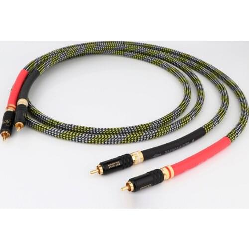 Pair X405 HIFI RCA Male To Male Cable With Hi-end Hifi R1730 Gold Plated RCA Connector Plug