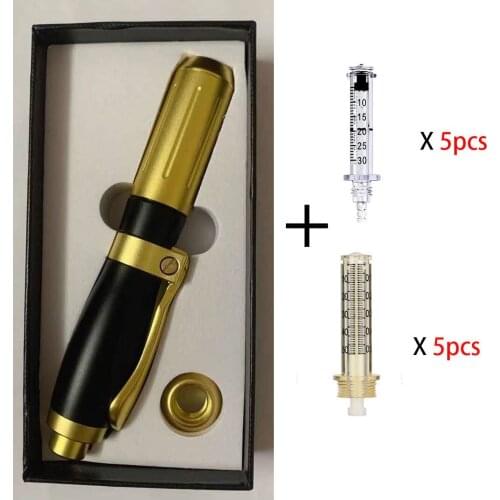 Mesotherapy Gun Beauty Tool Two Heads Hyaluron Pen for Lip Filler Hyaluronic Acid Pen Lip Injection Anti Wrinkle Ampoule Head