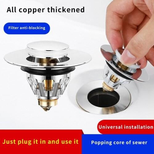 Wash Basin Leaking Stopper Bounce Core Drain Pipe Wash Basin Counter Pool Accessories Filter Press Stainless Steel