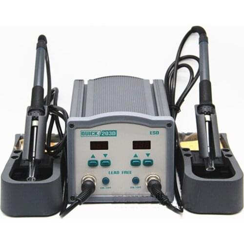 QUICK-203D Double station digital display high frequency soldering station electric soldering iron lead-free