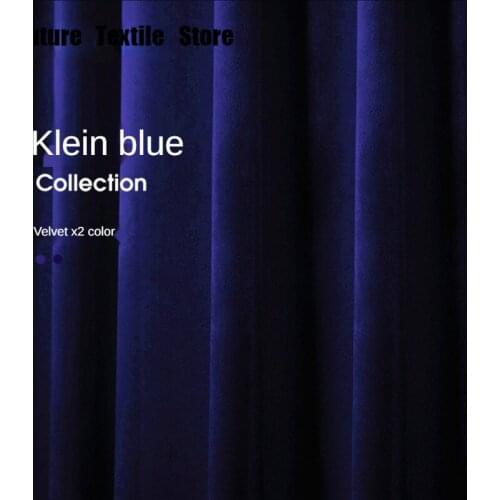 Light Luxury Velvet Curtain Dark Blue Series Pure Color Simple Shading Curtains Shading Curtains for Living Dining Room Bedroom