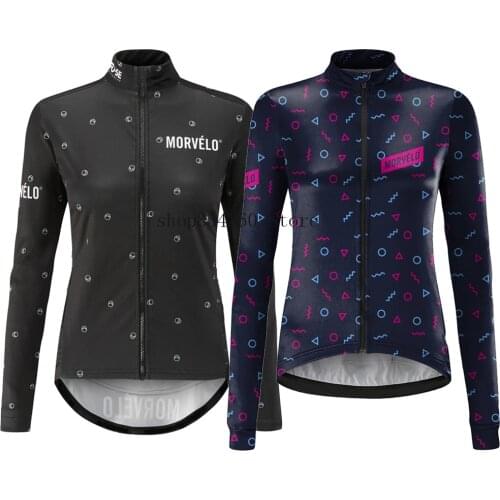 2021 Morvelo Womens Spring autumn Long Sleeve mtb cycling jersey shirt Aero fit open cell mesh fabric custom