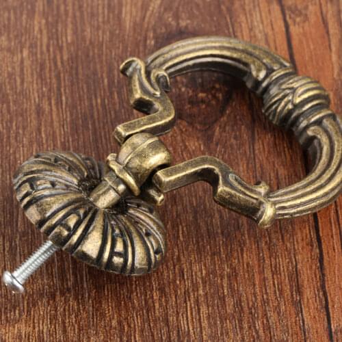 1 set Antique Bronze Pull Handle Ring Knob Vintage Europe style 80mm*57mm Decor Hardware Kitchen Drawer Cabinet Cupboard Door