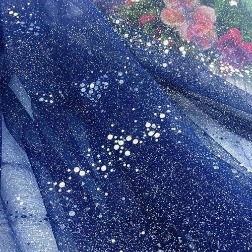 High-density mesh galaxy wave point sprinkling gold hot powder glitter yarn shooting background cloth sequin wedding veil fabric