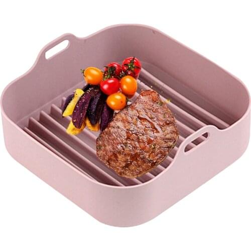 AirFryer Silicone Pot Multifunctional Air Fryers Oven Accessories Bread Fried Chicken Pizza Basket Baking Dishes Baking Cute