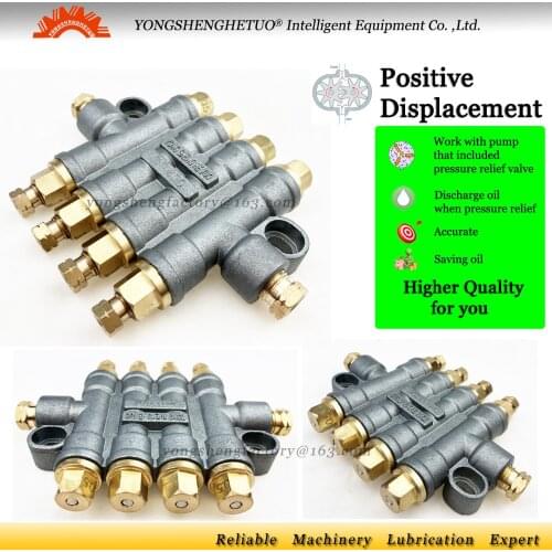 Detective volumetric oil distributor lubrication dispenser Pressure Relief separator valve lubricant divider 4 outlet DT-400