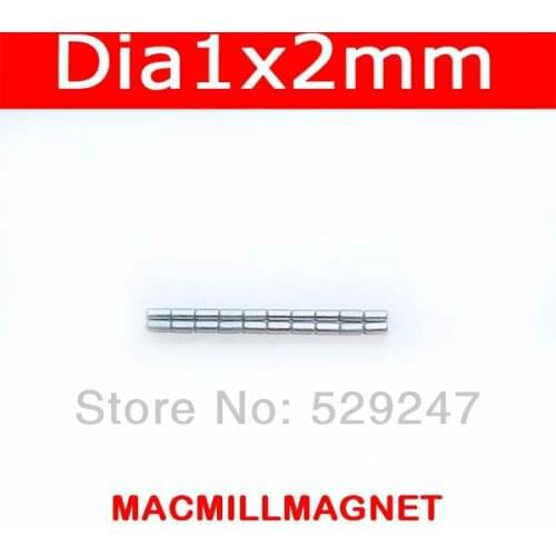 Free Shipping Whole Sales Brand New Rod Strong Neodymium Permanent Magnet (100pcs/pack) Dia1x2mm