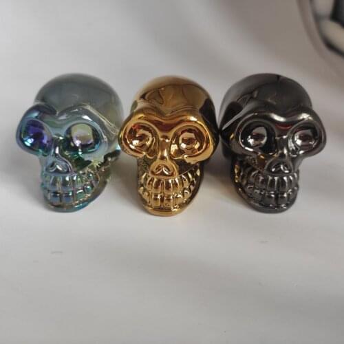 2.0 ” Ghost Head Carved Skull Healing Stone Home Decor Or Halloween Party Bar Decoration Gift