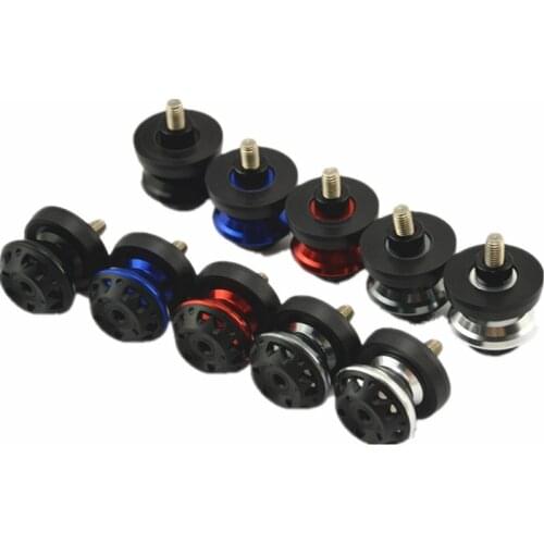 Universal 8mm Swingarm Spools Sliders Motorcycle CNC Aluminum Stands Screws Black /Blue /Red /Silver /Titanium Universal