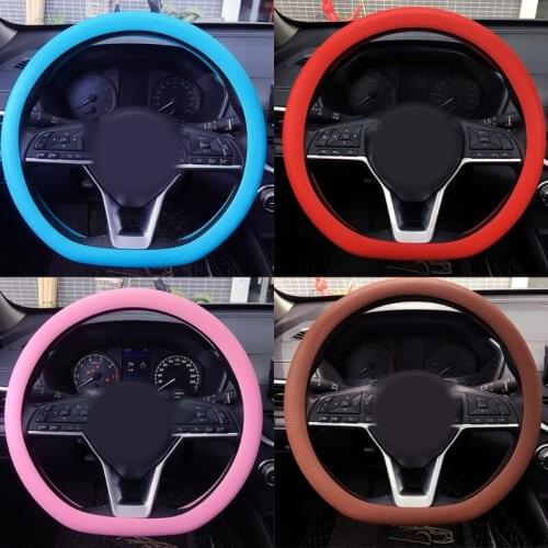 32-40cm Universal Elastic Anti-slip Soft Silicone Car Steering Wheel Case Cover