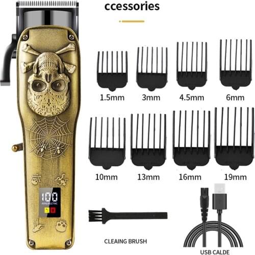 VGR All Black Electric Hair Clipper Hair Cut Maching WirelEess Trimmer Men Professional Clipper Machine Rechargeable Hair Barber