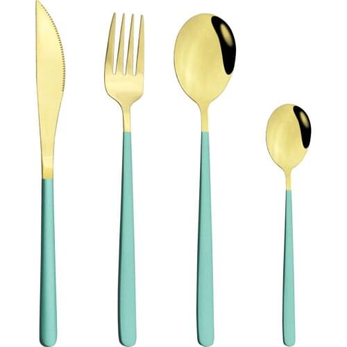 Colorful Fork Spoon Knife Dinnerware Set Mirror Stainless Steel Cutlery Set Picnic Tableware Flatware Set Kitchen Accessories