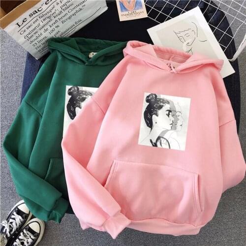 Winter Plus Velvet Harajuku Hoodies Women Patchwork Graphic Sweatshirt Streetwear Pockets Long Sleeve Ladies Pullover Tops Coat