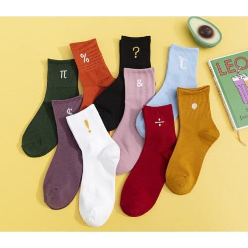10 pieces = 5 pairs new winter wild retro cotton socks high cuffs punctuation cute Girls women cotton socks women