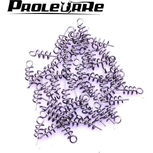 100pcs/lot Soft Bait connector Soft Worms lure Spring Pin To Fixed Latch Needle Soft Fishing Lures Accessories fishing tackle