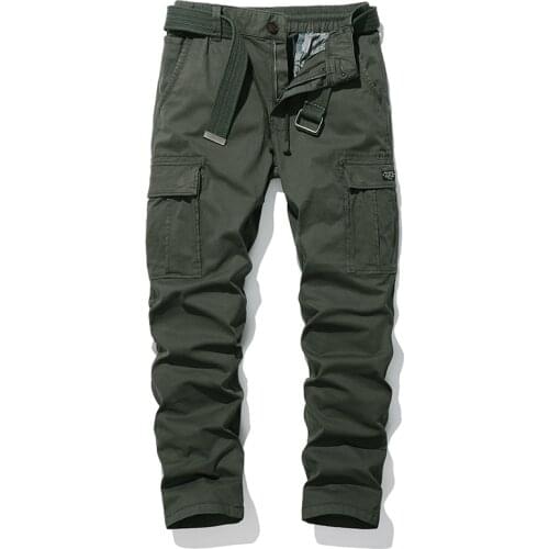2021 New Spring Mens Cotton Cargo Pants Clothing Autumn Casual Fashion Elastic Waist Quality Pantalones Tipo Cargo Pants Men