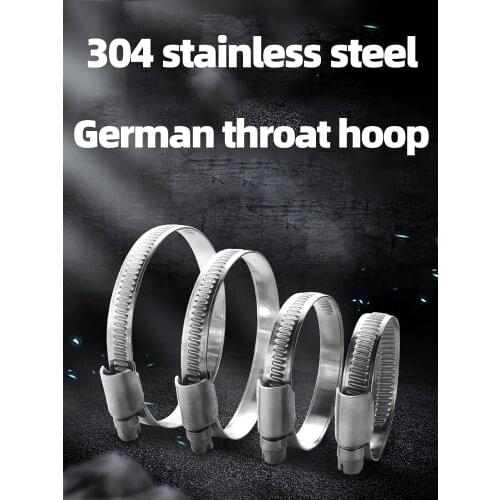 304 Stainless Steel German Style Pipe Clamp Hose Clips Powerful Pipe Clamp Car Fuel Hose Pipe Clamps Hose Clamp