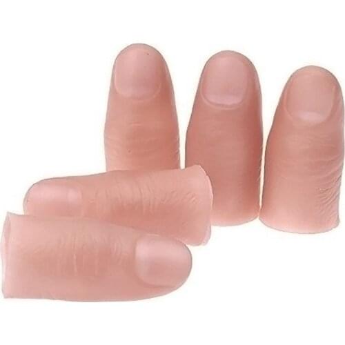 4pcs/set Thumb Tip Finger Realistic Simulation Fake Magic Toy Magic Prop Horror Joke Magician Party Prank Funny Trick Hallo