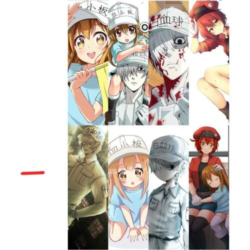 8pcs Hataraku Saibou Cells At Work Anime Bookmarks Waterproof Transparent PVC Plastic Bookmark Beautiful Book Marks Gift