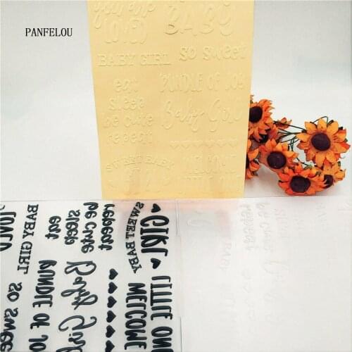 PANFELOU Baby nursery rhymes Embossing folders Plastic For Scrapbooking DIY Template Fondant Cake Photo Album Card Making