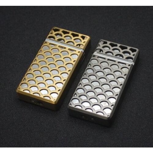 Dual Fire Jet Torch Turbo Lighter Hollow Free Fire Windproof Metal Cigar Pipe Lighter Gas 1300 C Butane Gadgets For Man