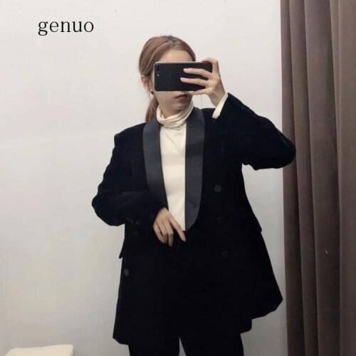 Genuo Women's Velvet Blazers