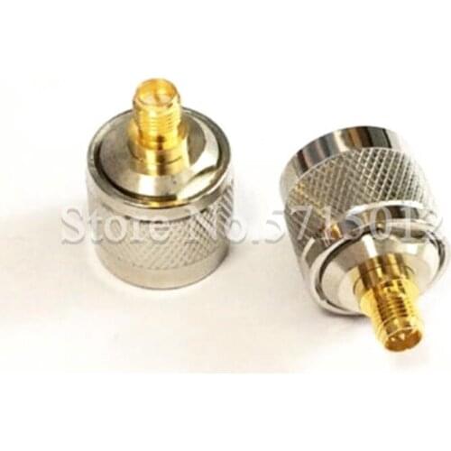 2Pcs RF Coaxial Adaptor Reversed Polarity SMA Male Head Turn to N Type Male Head Plug Connector Converter SMA-K/N-J