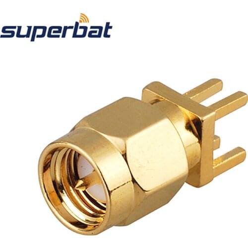Superbat SMA End Launch Plug Vertical 1.6mm 0.062" PCB Mount RF Coaxial Connector