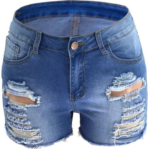 Summer Women Denim Shorts High Waist Casual Fashion Tassel Ripped Short Pants Feminino Jean Shorts
